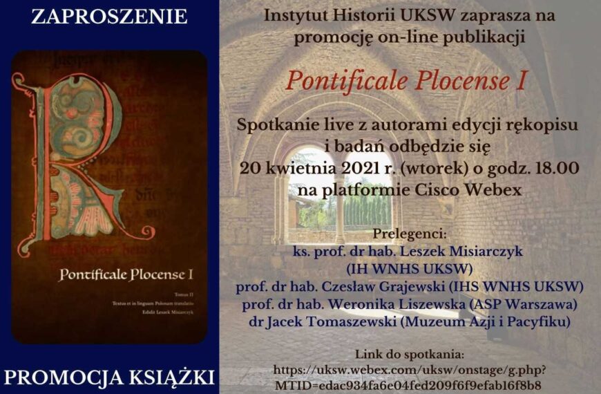 20 kwietnia 2021 – Promocja publikacji „Pontificale Plocense I”