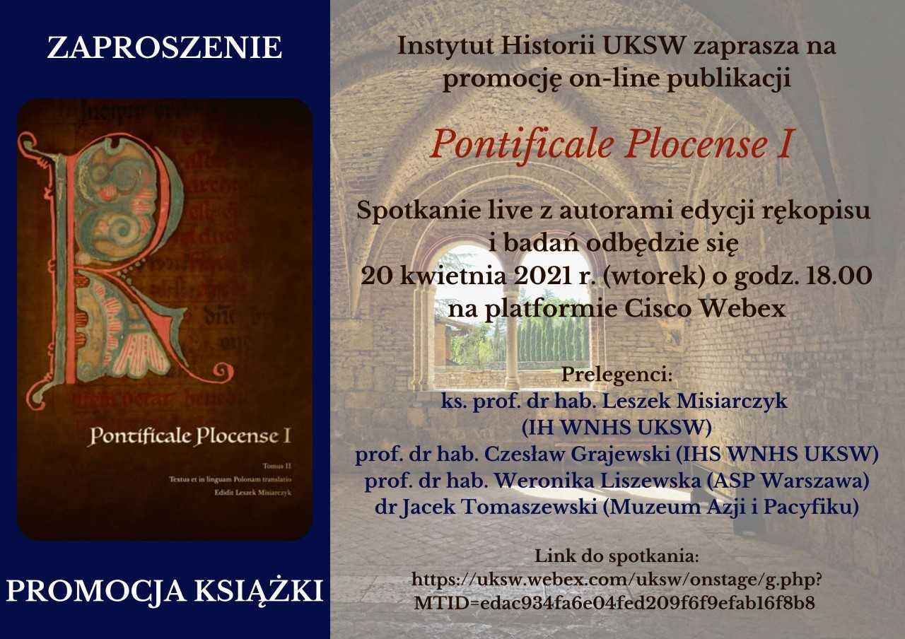 20 kwietnia 2021 – Promocja publikacji „Pontificale Plocense I”