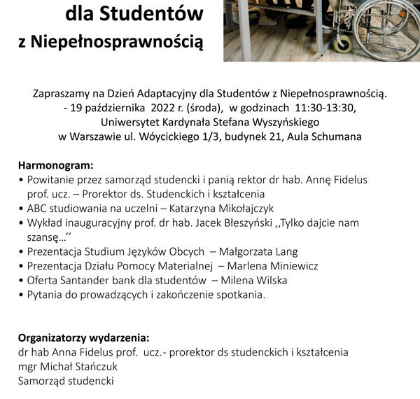 Dzień adaptacyjny dla studentów z niepełnosprawnością