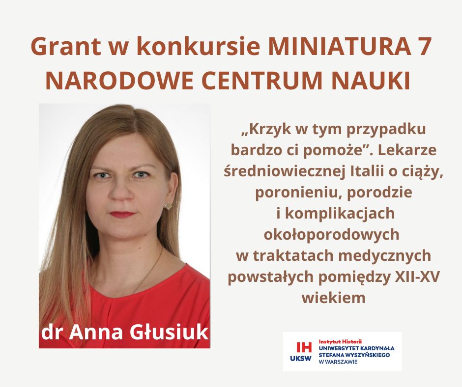 Grant Miniatura dla dr Anny Głusiuk
