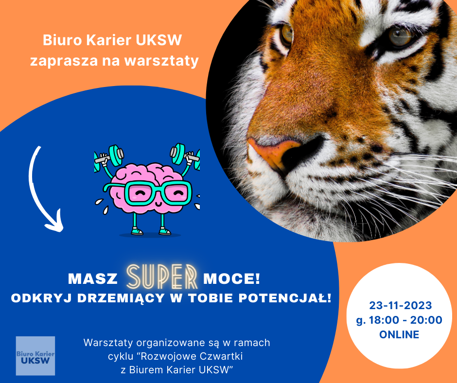 Zaproszenie na warsztaty Biura Karier UKSW „Masz super moce!” (23 listopada)