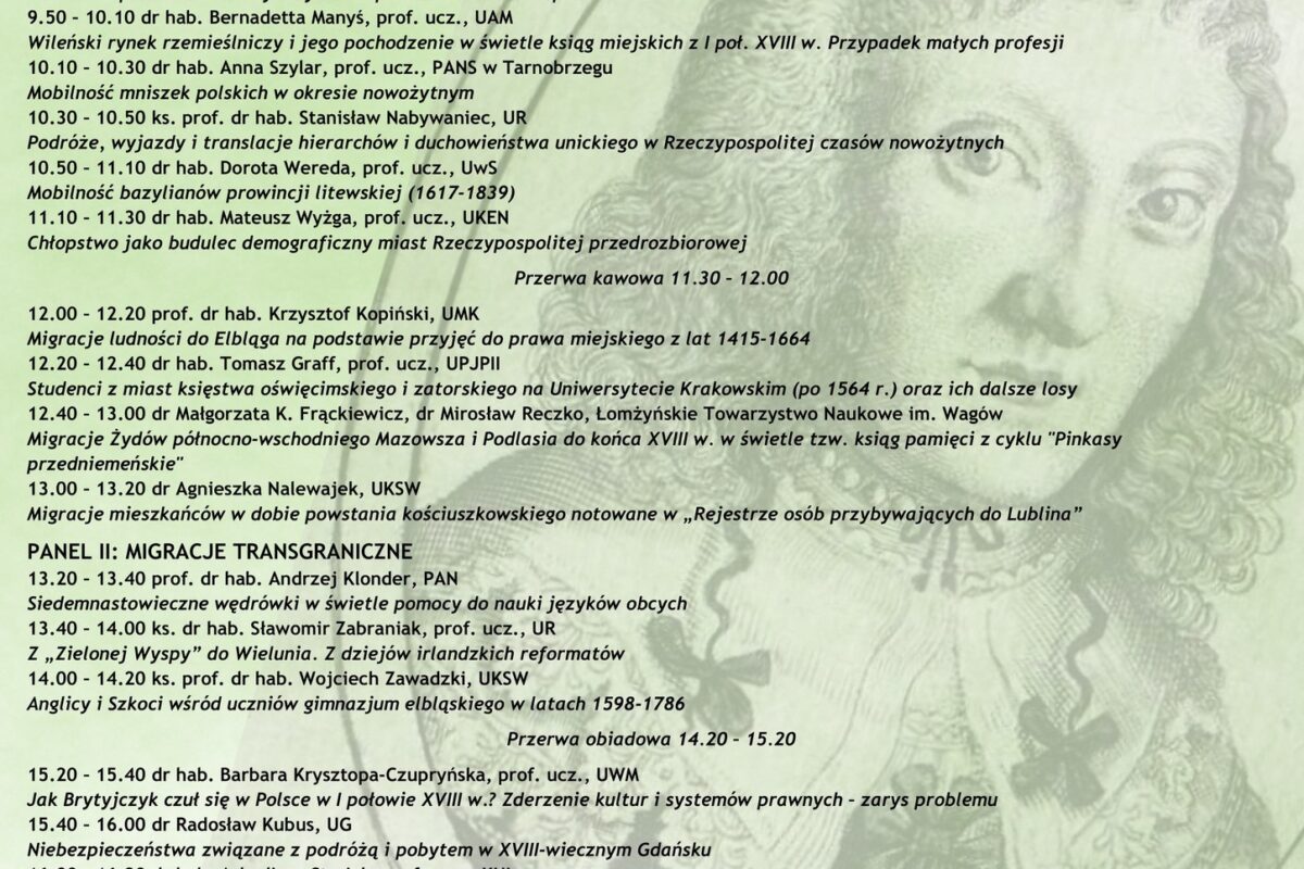 Zaproszenie na konferencję naukową „Migranci i migracje w nowożytnej Polsce” (21 maja)