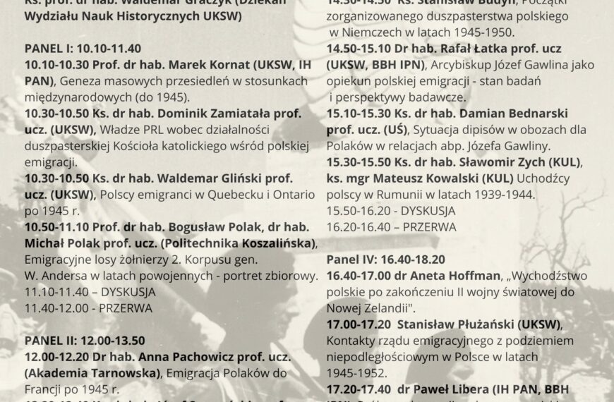 Zaproszenie na konferencję naukową „Migracje i emigracja polska w XX wieku”