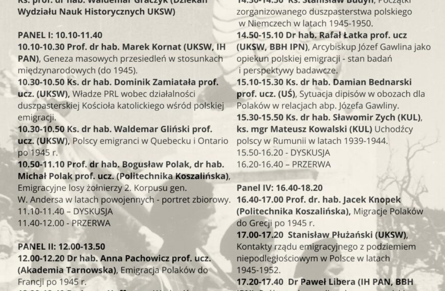 Zaproszenie na konferencję naukową „Migracje i emigracja polska w XX wieku”
