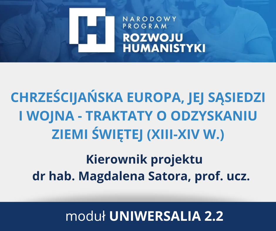 Chrześcijańska Europa, jej sąsiedzi i wojna – grant NPRH dla dr hab. Magdaleny Satory, prof. ucz.