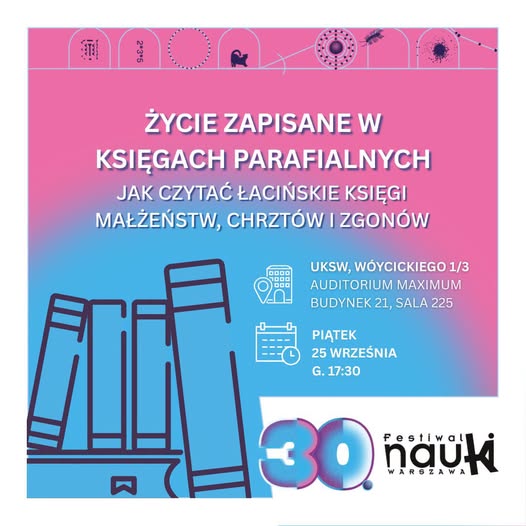 Zaproszenie na wykład dr. Bartłomieja Dźwigały w ramach Festiwalu Nauki na UKSW